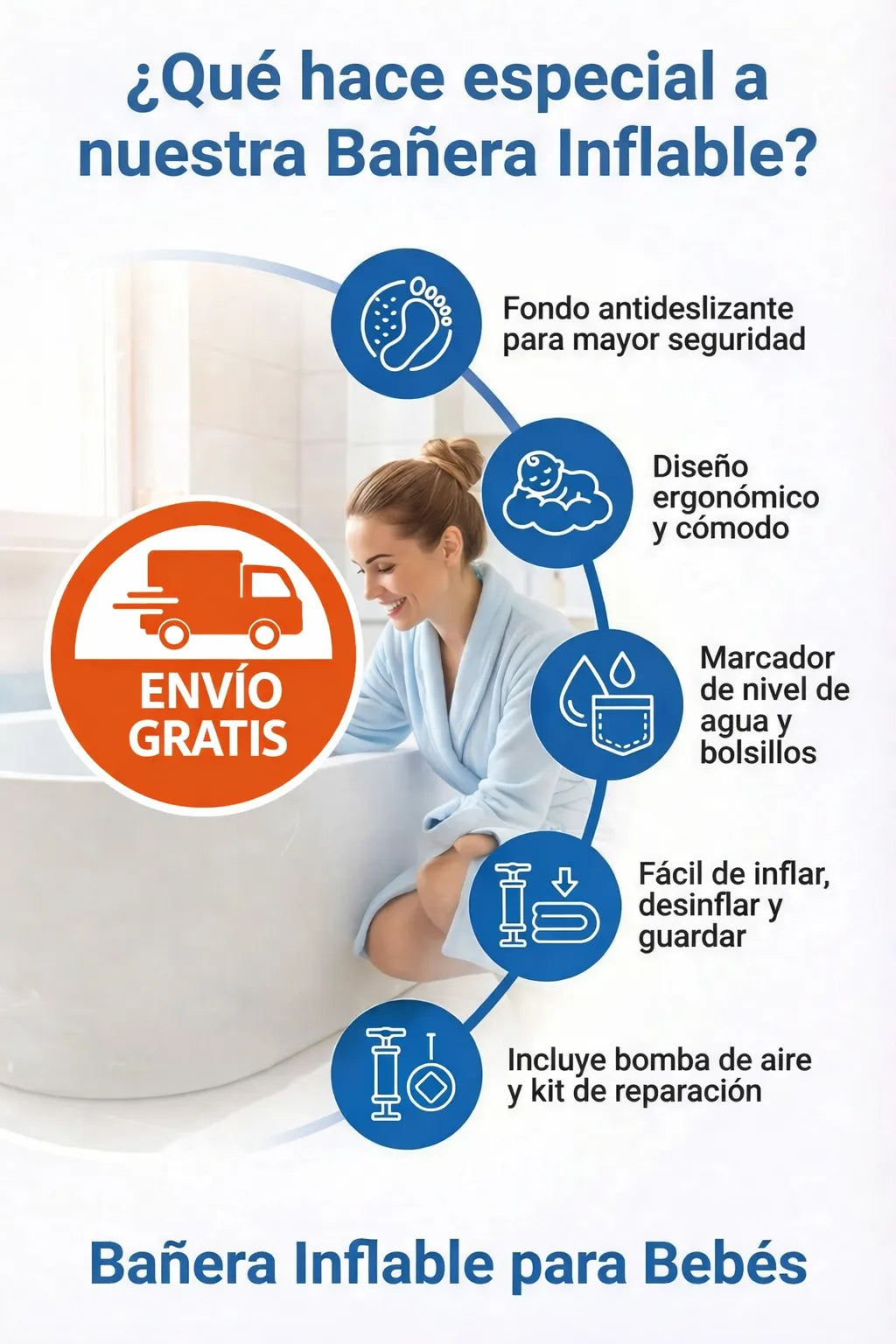 Bañera inflable para bebé